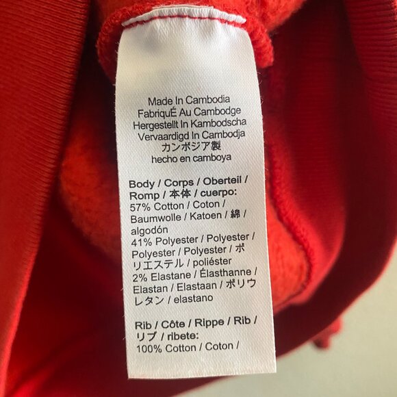 J.Crew Heritage Fleece Hoodie Sweatshirt Women's Small Red BT723 Pullover - Picture 3 of 5